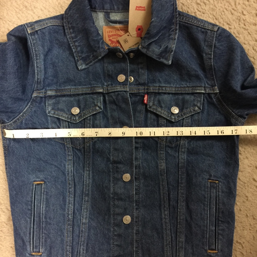 NWT Levi’s Rib Trim Trucker Varsity Denim Jean Jacket Brick/Mortar NEW - Picture 15 of 16